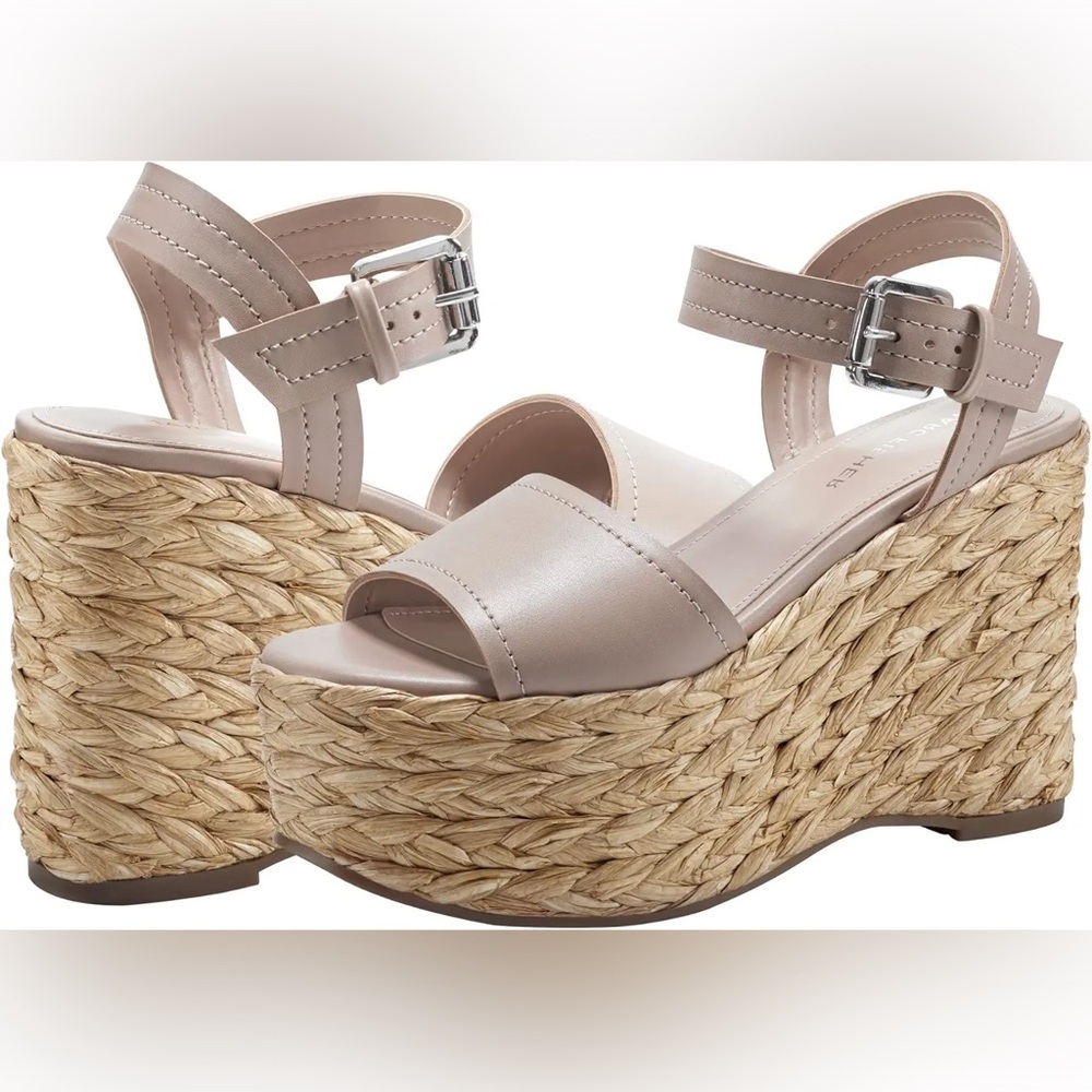 Marc Fisher Burian Espadrille Wedge‎ Dress Sandals Size 10 - Light Natural - NWB